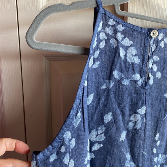 Luisa Perla NWT Made In Italy Sleeveless Button Back 100% Linen Midi Dress Small - Picture 7 of 12